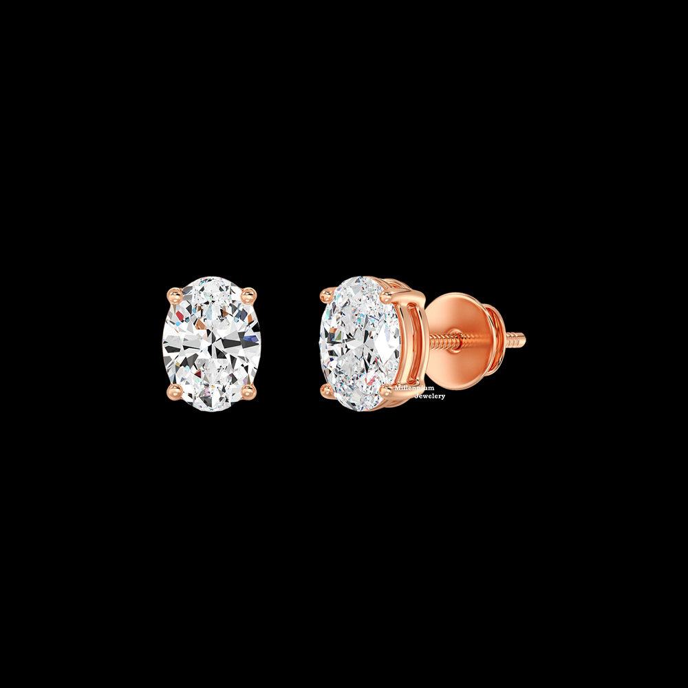 Oval Cut VVS Moissanite Diamond Earrings For Women