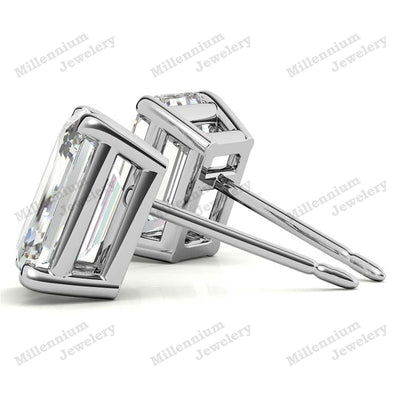 1.30 Carat Moissanite Diamond 10K White Gold Push Back Stud Earrings Forth