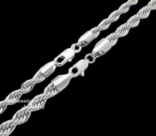 18k Gold Rope Chain​ 5 MM White Gold