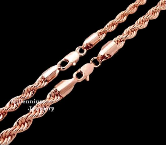 18k Gold Rope Chain​ 5 MM Rose Gold