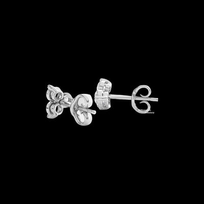 0.50ct Three Stone Moissanite Stud Earrings For Women
