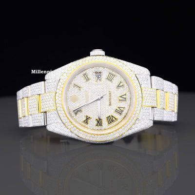 Formal Stylish Full Body Moissanite Diamond Iced Out Watch With Gold Color Main