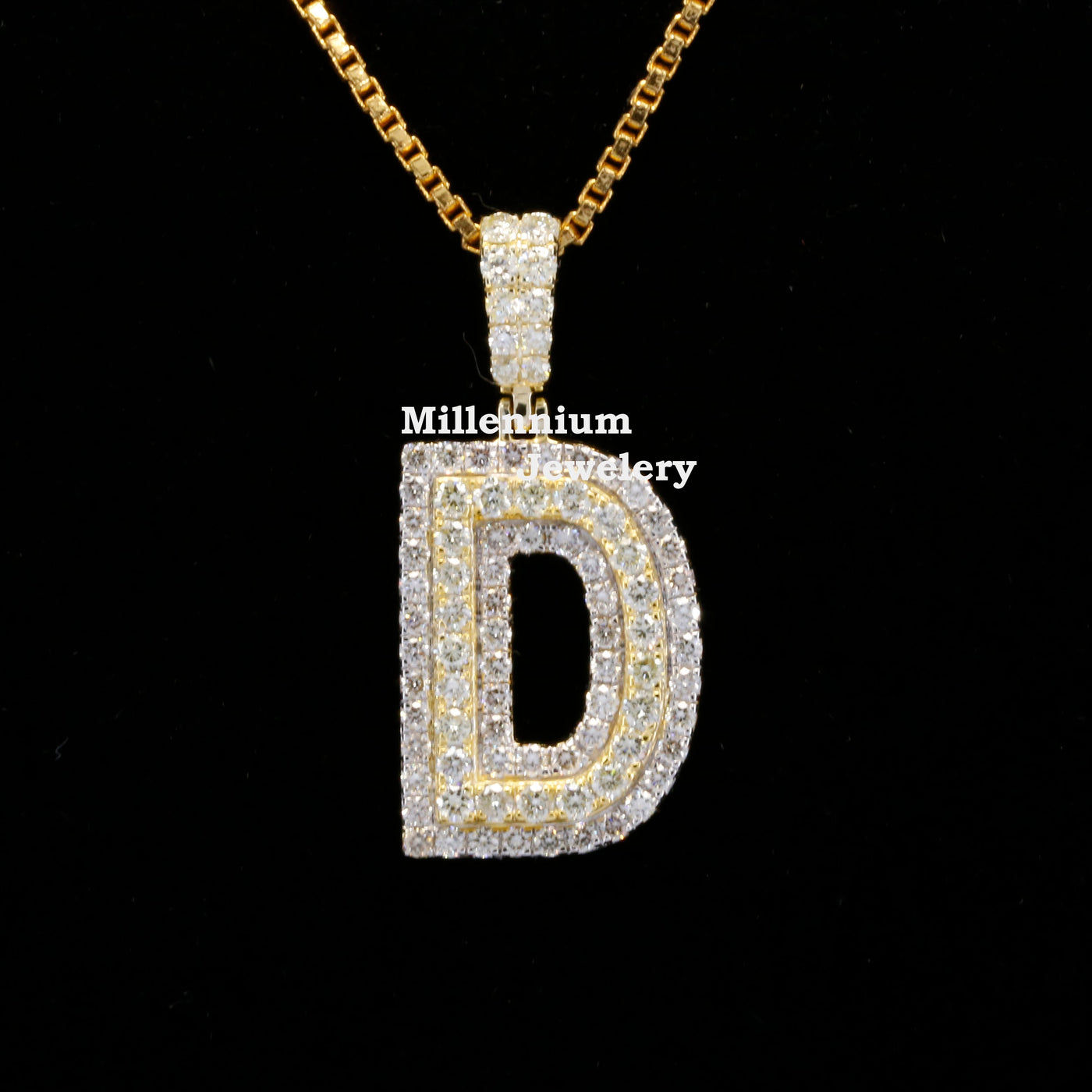 Custom D Initial Moissanite Diamond In Round Shape Hip Hop Pendant First