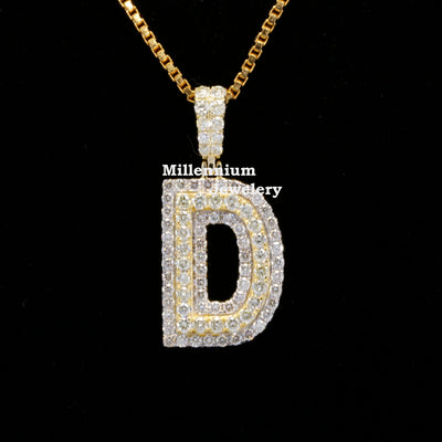 Custom D Initial Moissanite Diamond In Round Shape Hip Hop Pendant First