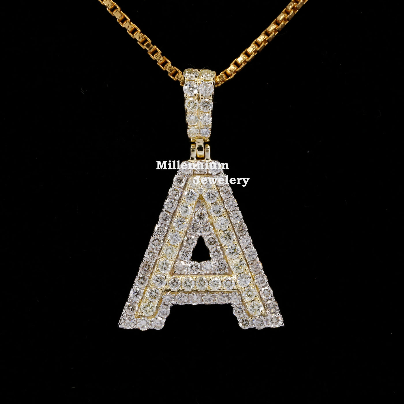 Custom A Alphabet Moissanite Diamond In Round Shape Hip Hop Pendant First