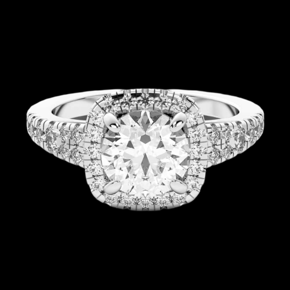 Moissanite Halo Style Ring For Women 2 CTW