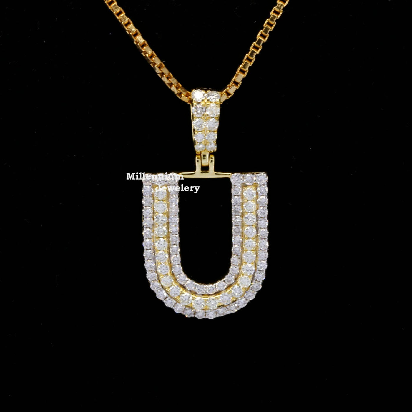 Umbrella U Initial Moissanite Diamond Iced Out Hip Hop Style Pendant First