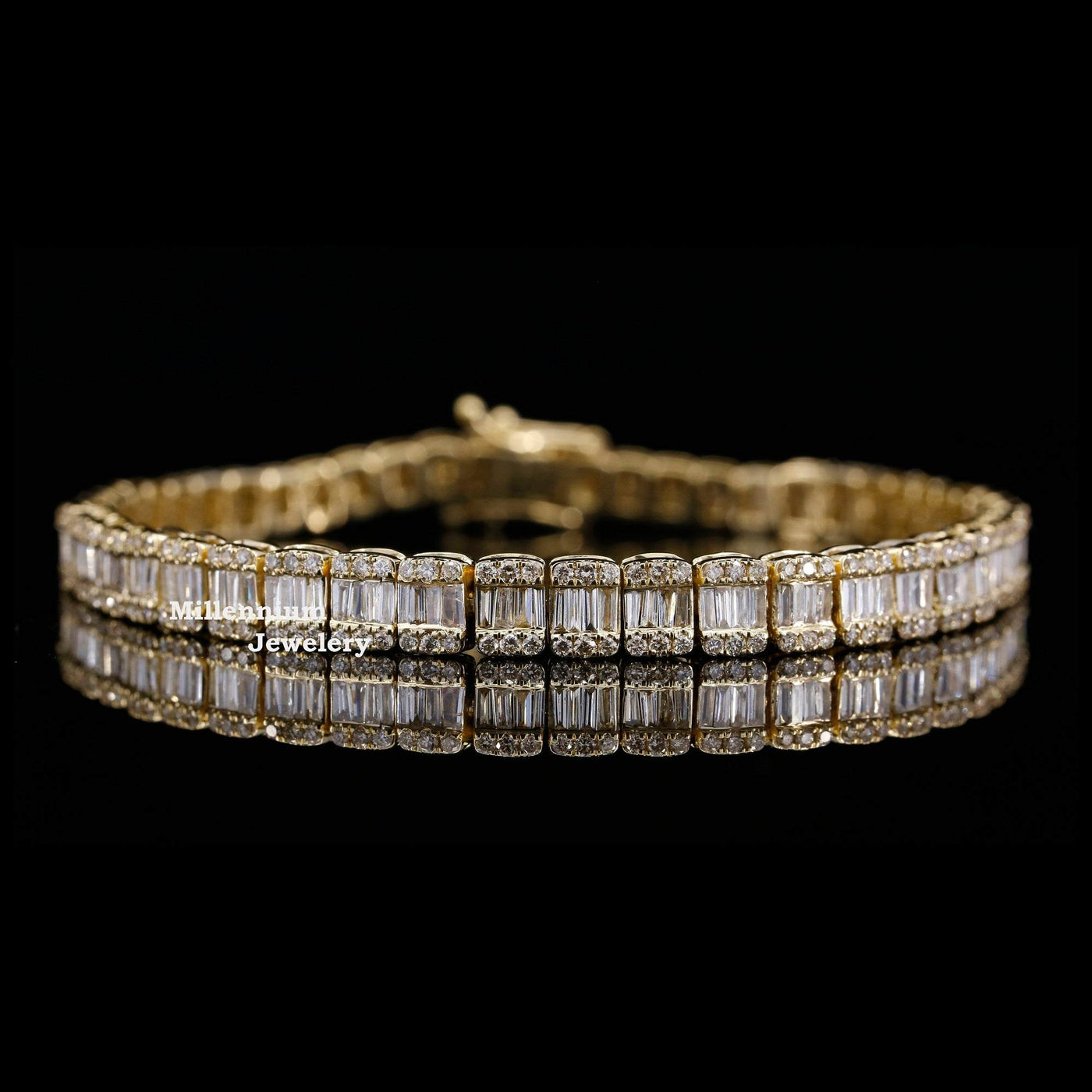 Round And Baguette Moissanite Diamond Hip Hop Bracelet First