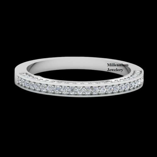 Round Shape 0.50ct Three Side Pave Setting Moissanite Ring