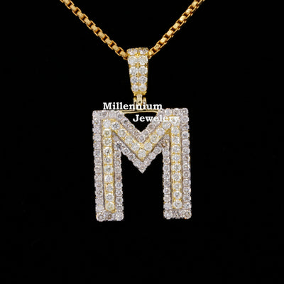 Custom M Marvelous Moissanite Round Shape Diamond Hip Hop Pendant First