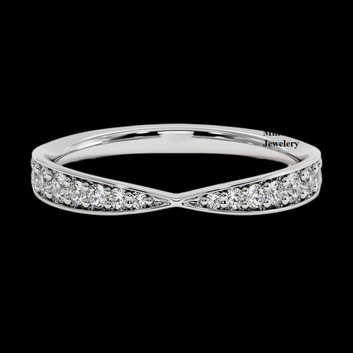 Moissanite Cross Over Half Eternity Band