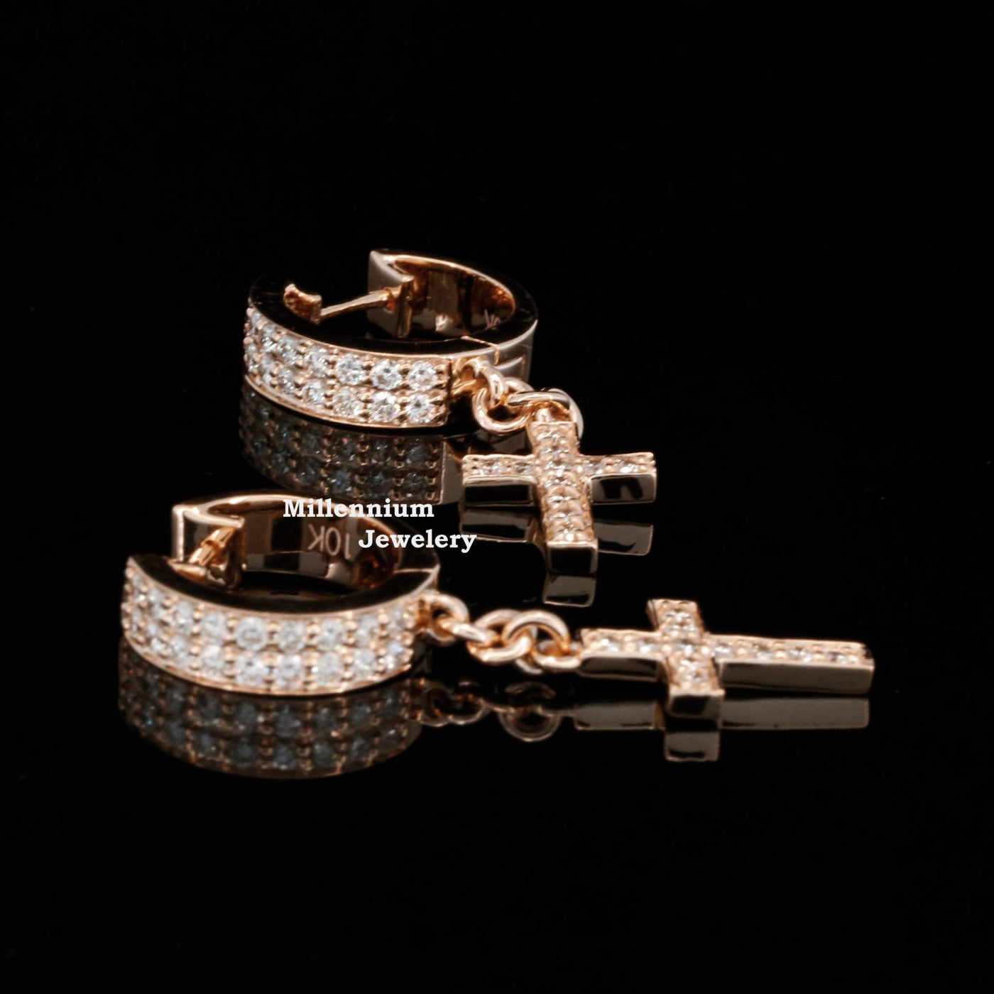 Stylish Religious Huggie Hoop Moissanite Diamond For Unisex Earring With Full Diamond