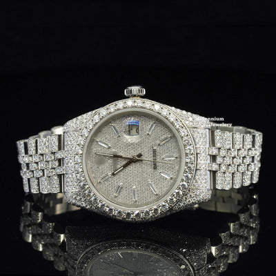 Excellent Moissanite Diamond Iced Out Watch With Chromalight Display With Gold Color