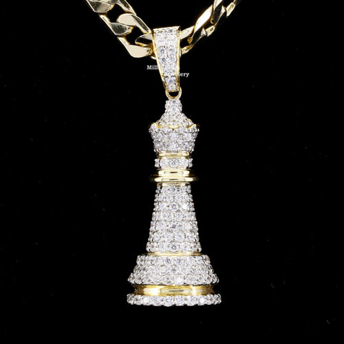 Chess Queen Shape Iced Out Hip Hop Moissanite Pendant
