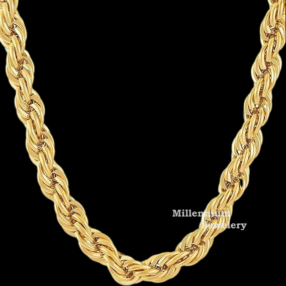 18k Gold Rope Chain​ With Yellow Gold