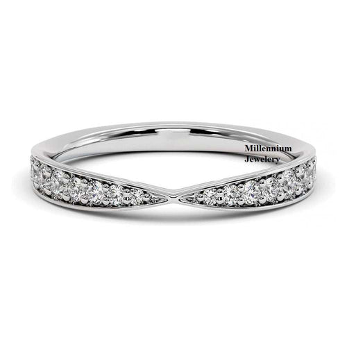 Moissanite Cross Over Half Eternity Band