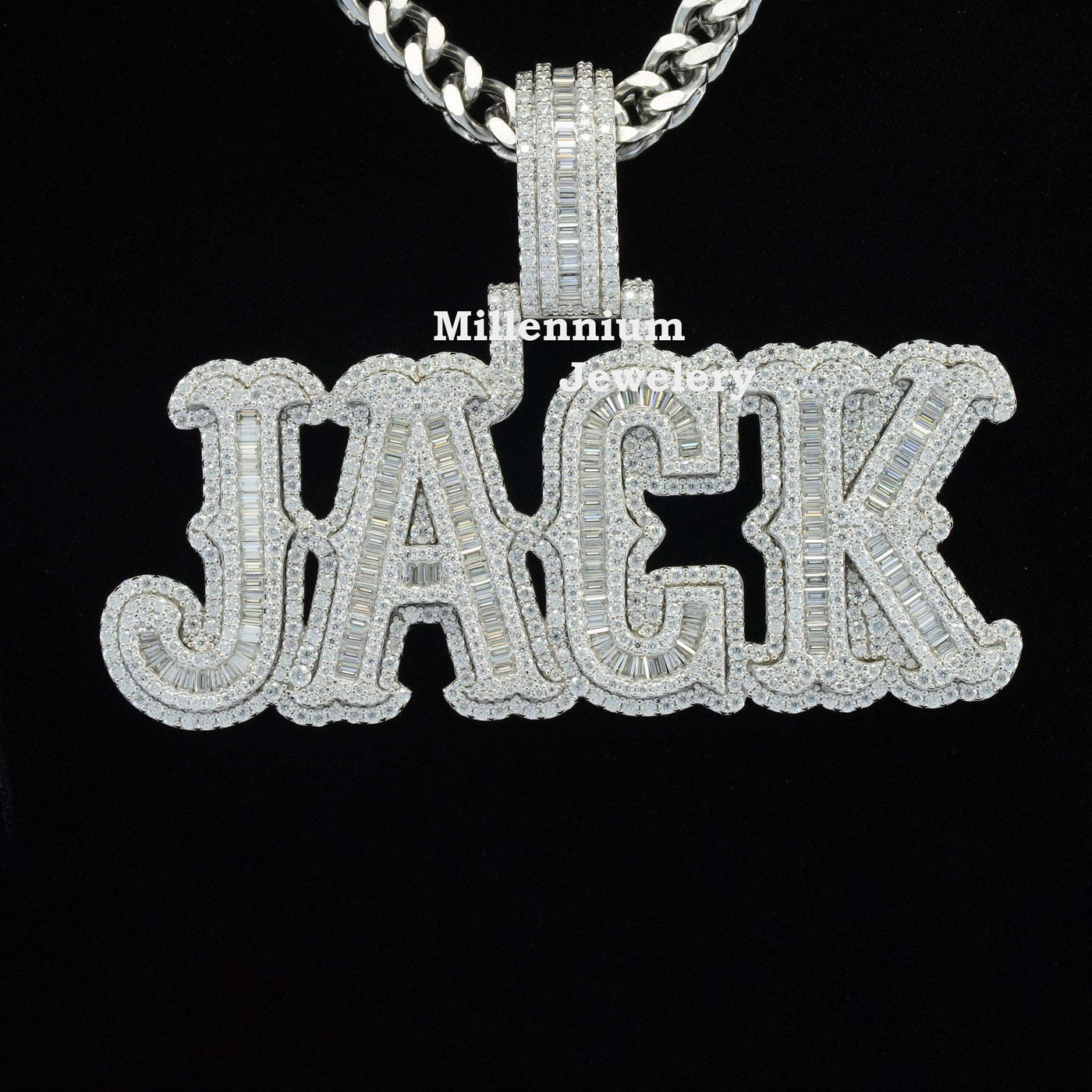 Fabulous Iced Out Moissanite Diamond Hip Hop JACK Name Pendant Diamond