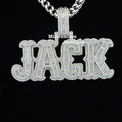 Fabulous Iced Out Moissanite Diamond Hip Hop JACK Name Pendant Diamond