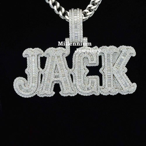 Custom Fabulous Iced Out Moissanite Diamond Hip Hop Jack Name Pendant