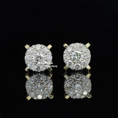 Fashionable Round Cut Screw Back Moissanite Diamond Men Earring First