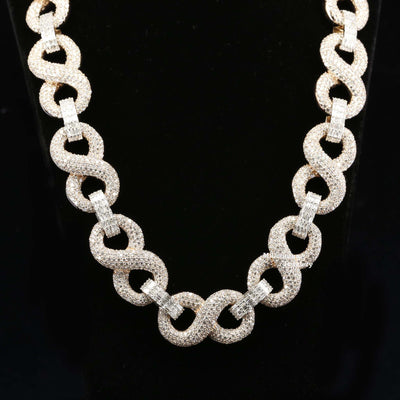 Cuban Link Chain For Men Iced Out Moissanite Diamond With Rose Gold 