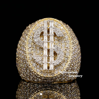 Dollar Sign Moissanite Diamond Fully Iced Out Hip Hop Ring First