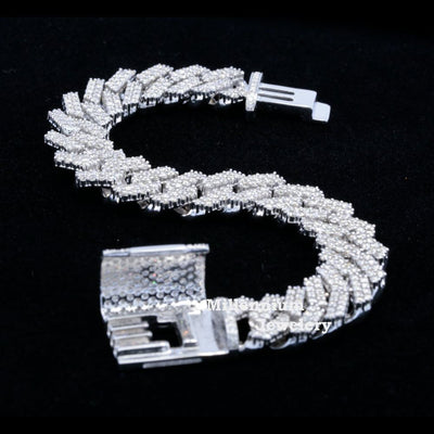 Fantastic Moissanite Diamond Cuban Link White Color Bracelets Second