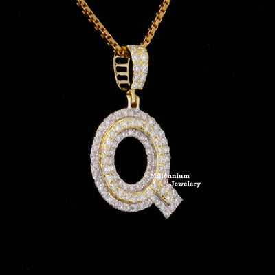 Custom Q Stunning Moissanite Round Shape Diamond Hip Hop Pendant Fifth