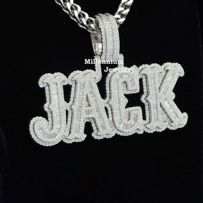 Fabulous Iced Out Moissanite Diamond Hip Hop JACK Name Pendant Full Body