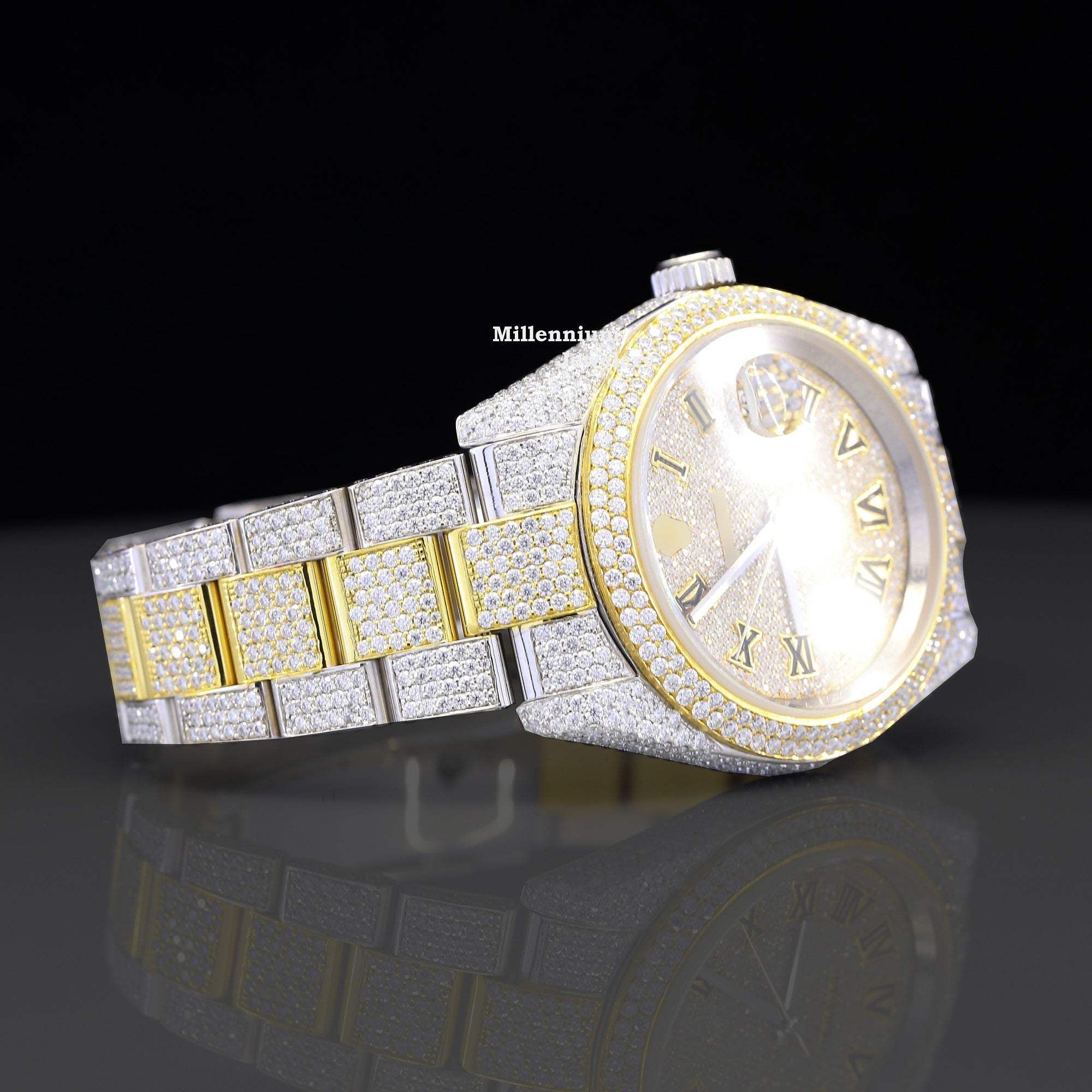 Stylish Full Body Iced Out Moissanite Watch For Men With Diamond Body