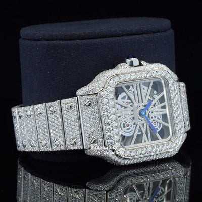 Moissanite Diamond Watch in Unique Style Fully Iced Out Watch Body