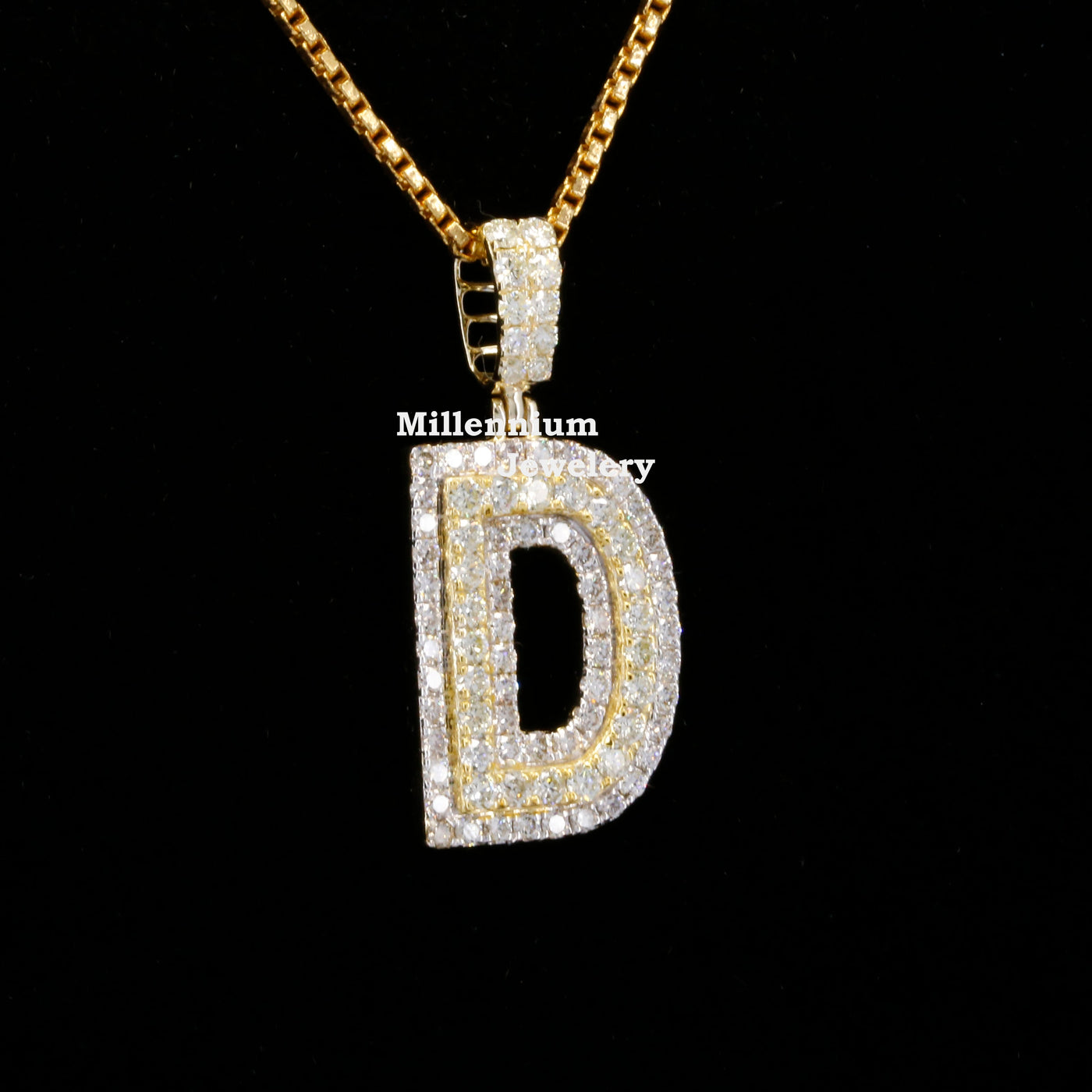 Custom D Initial Moissanite Diamond In Round Shape Hip Hop Pendant Third