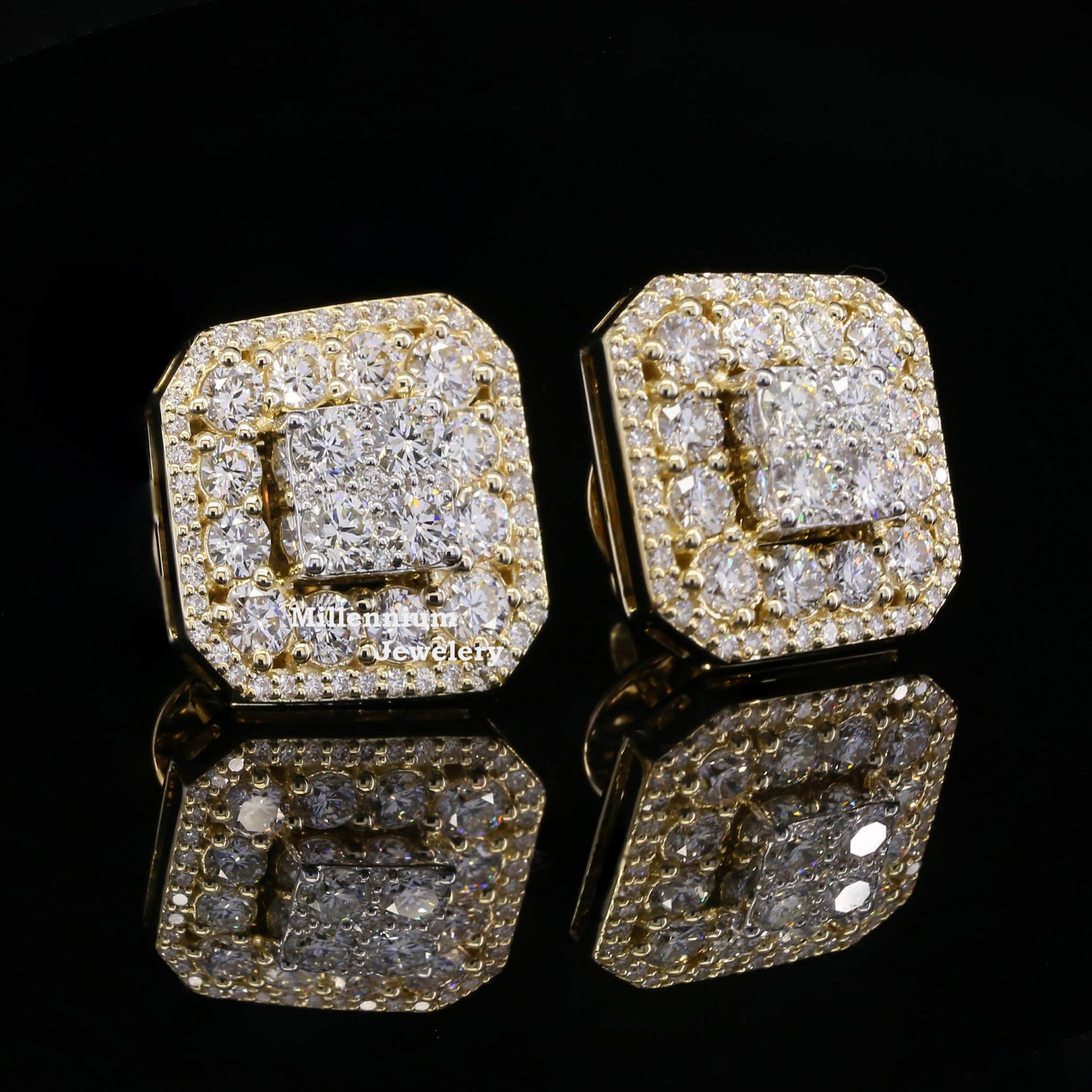 Fashionable Round Cut Screw Back Moissanite Diamond Unisex Earring Second