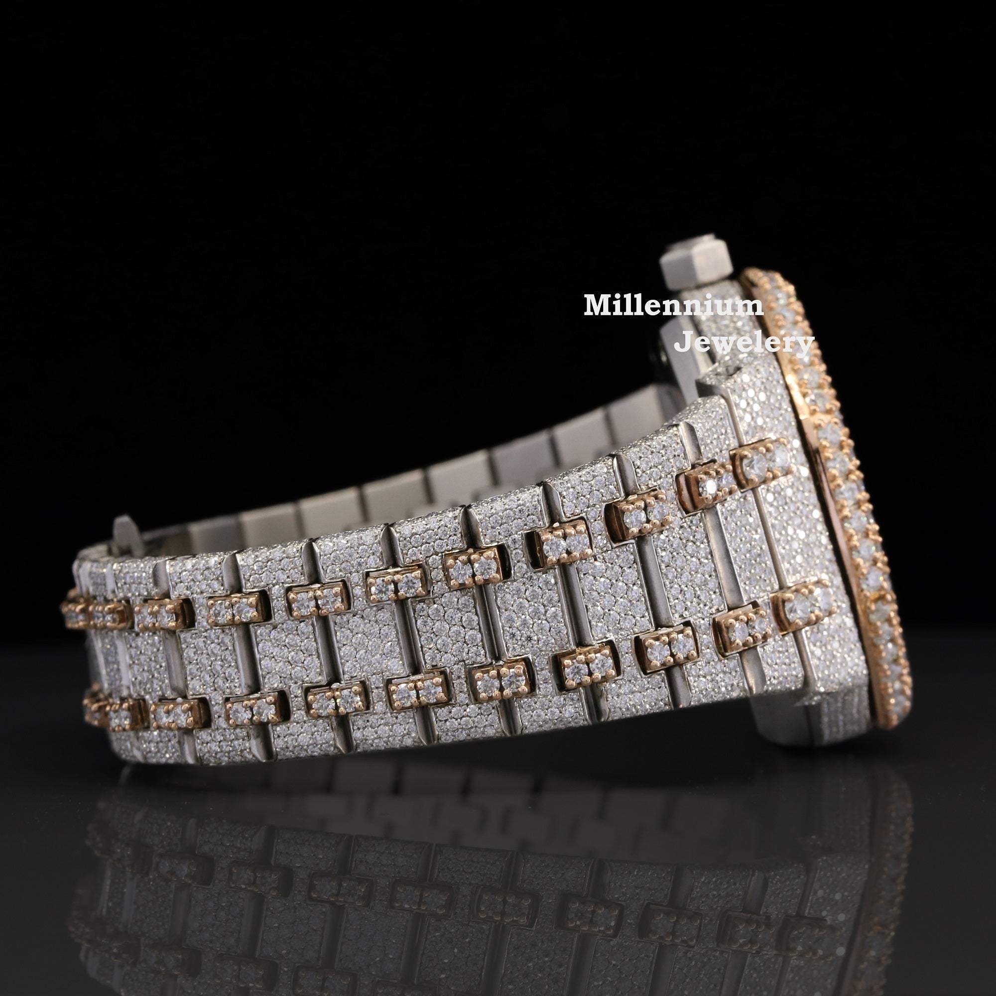 Luxurious Fully Iced Out Moissanite Dial Bust Down Automatic Watch With Diamond Body