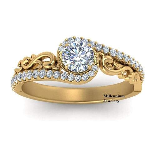 Bypass Halo 1.50ct Round Cut Moissanite Diamond