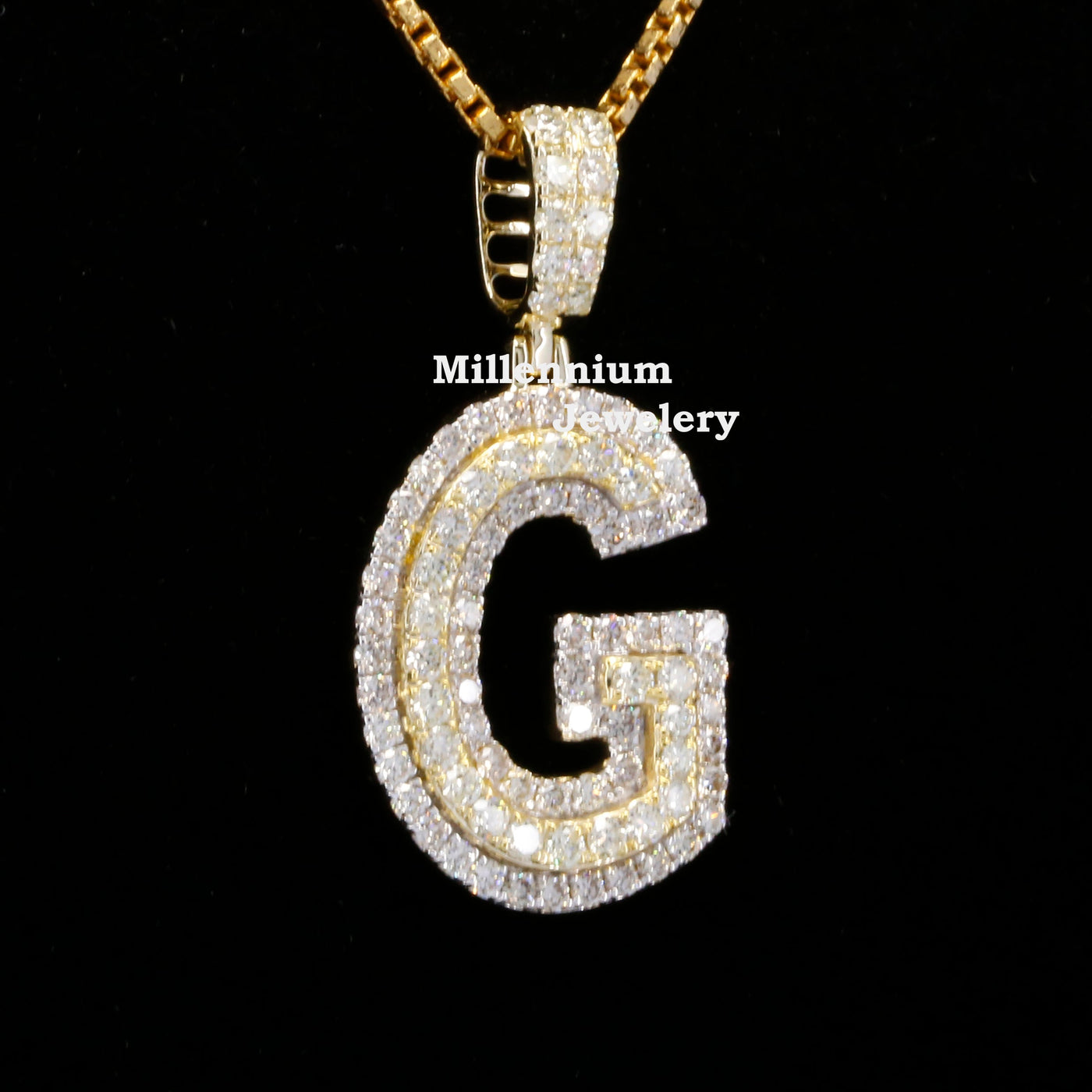 Custom G Initial Moissanite Diamond In Round Shape Hip Hop Pendant Forth