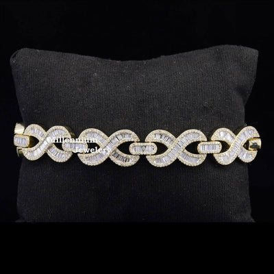 Stylish Baguette Cut Moissanite Diamond Hip Hop Bracelets Second