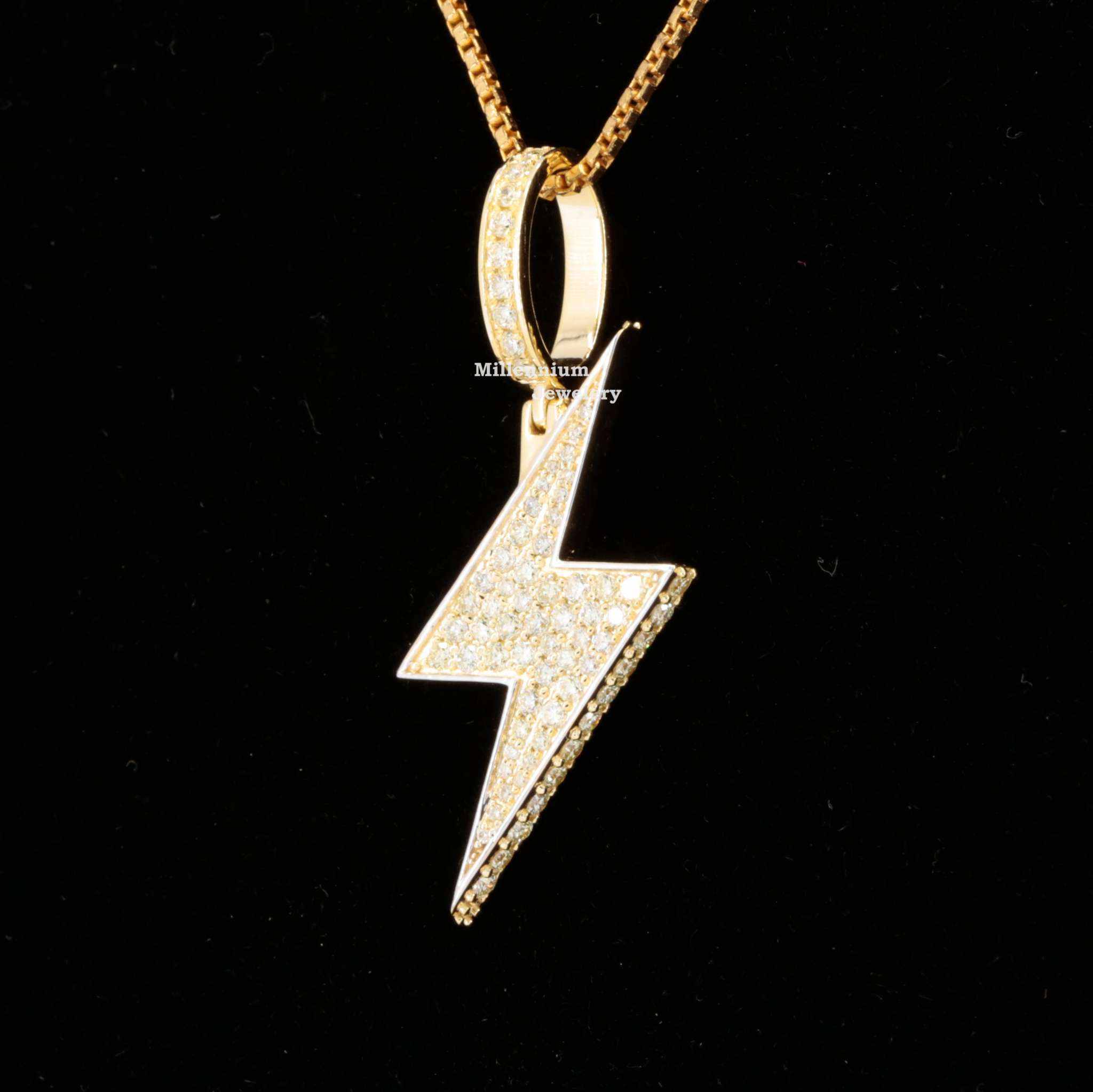 Lightning Shape Moissanite Diamond Hip Hop Pendant With Diamond