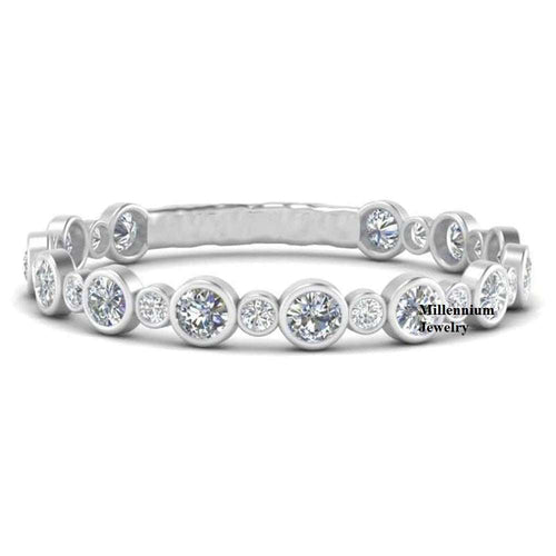 Round Shape Stackable Ring Moissanite Diamond