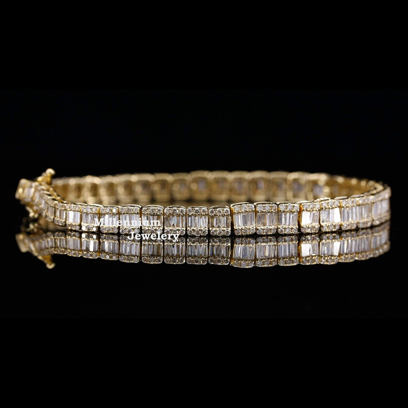 Round And Baguette Moissanite Diamond Hip Hop Bracelet Second