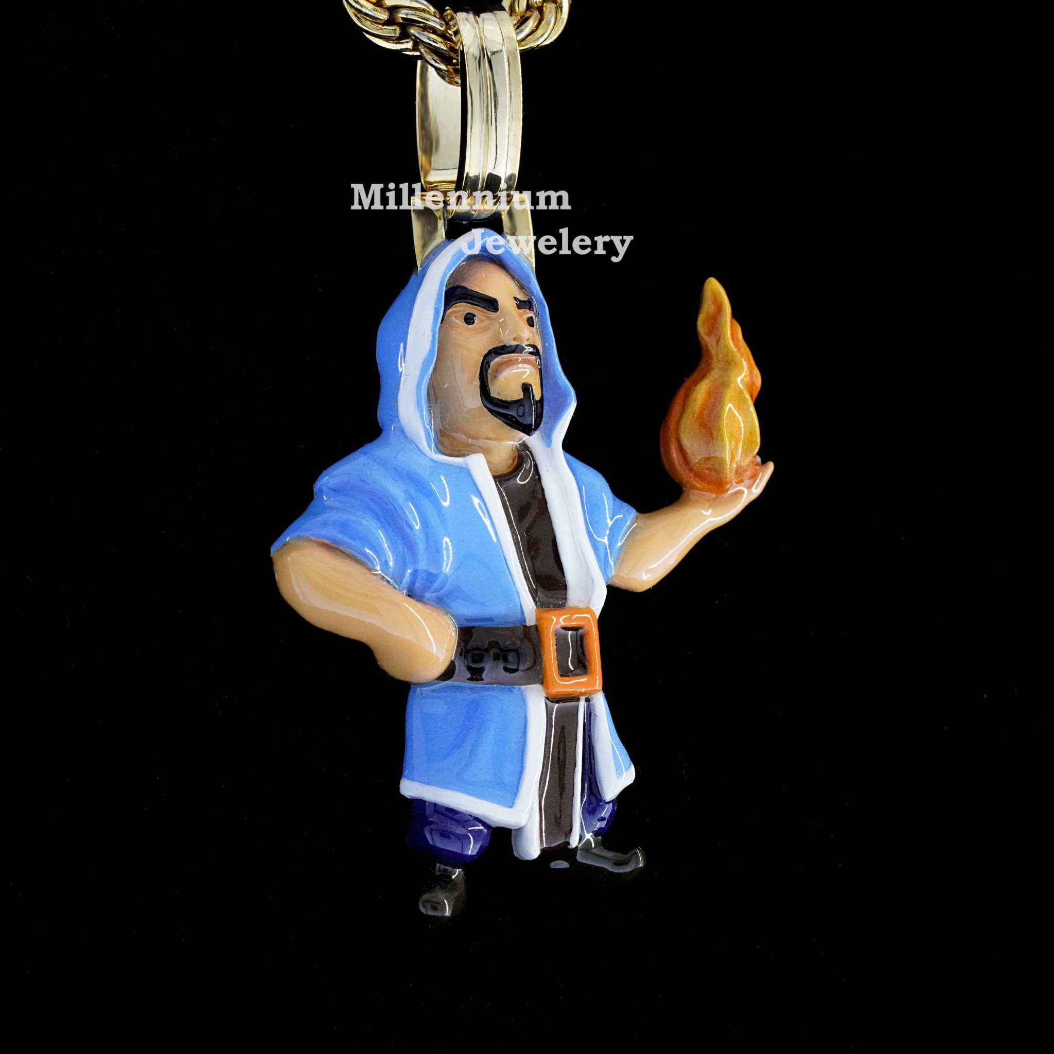 Clash Of Clans Wizard 3D Enamel Custom Pendant