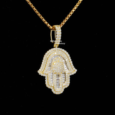 The Hamsa Hand Shape Moissanite Diamond Hip Hop Pendant Second