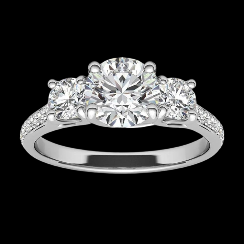 Beautiful 3 Stone Moissanite Engagement Ring For Women First