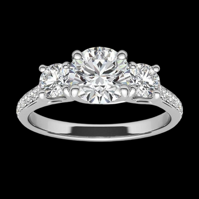 Beautiful 3 Stone Moissanite Engagement Ring For Women First