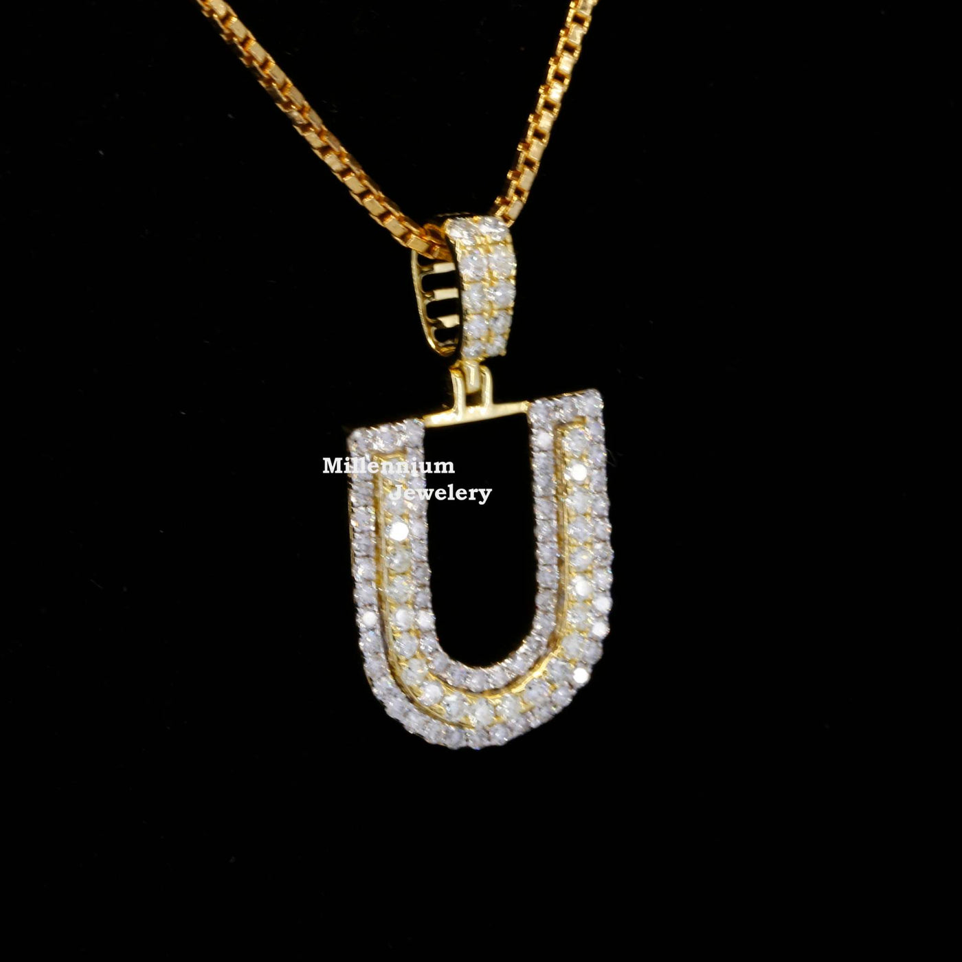 Umbrella U Initial Moissanite Diamond Iced Out Hip Hop Style Pendant Second