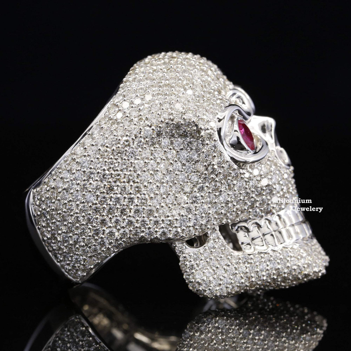 Human Skull Round Moissanite Diamond Hip Hop Ring Second