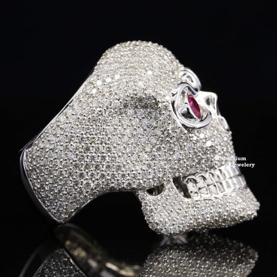 Human Skull Round Moissanite Diamond Hip Hop Ring Second