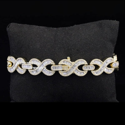 Stylish Baguette Cut Moissanite Diamond Hip Hop Bracelets Third