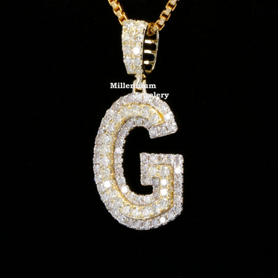 Custom G Initial Moissanite Diamond In Round Shape Hip Hop Pendant Fifth