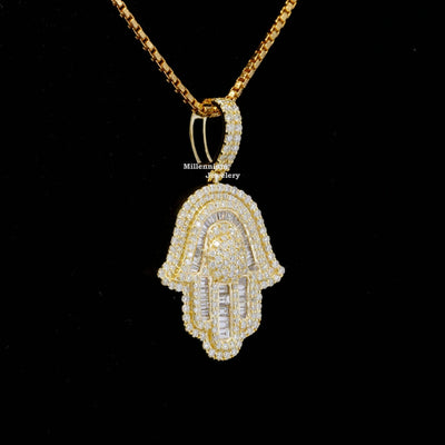 The Hamsa Hand Shape Moissanite Diamond Hip Hop Pendant Third